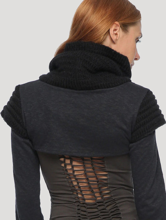 ARMADILLO Vmix Crop Sweater In Black