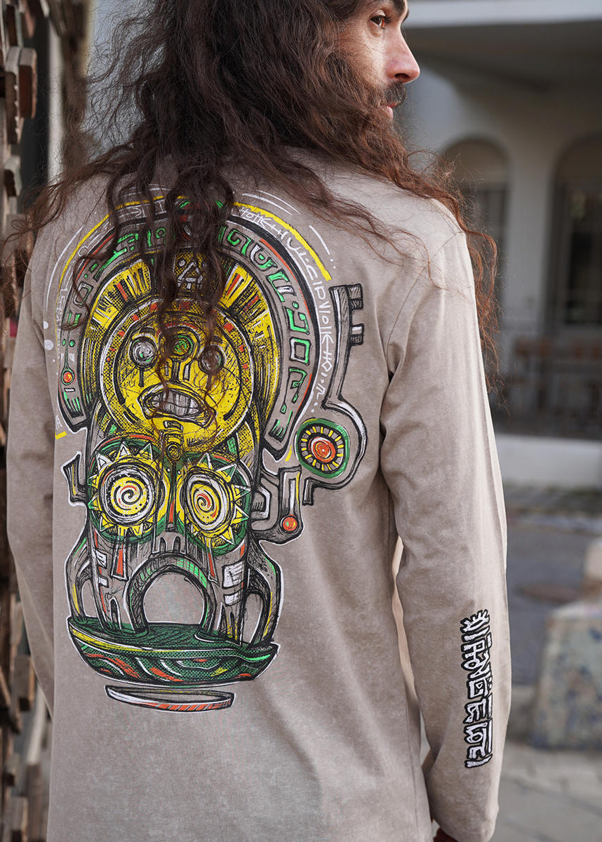 AMBIOS Long Sleeve Shirt In Wash Stone