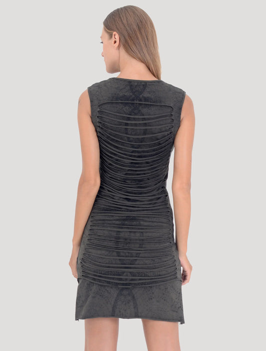 ATLANTIS Sleeveless Mini Dress In Olive Noir