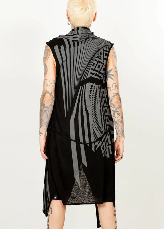 WO ATAR Kimono Vest In Black