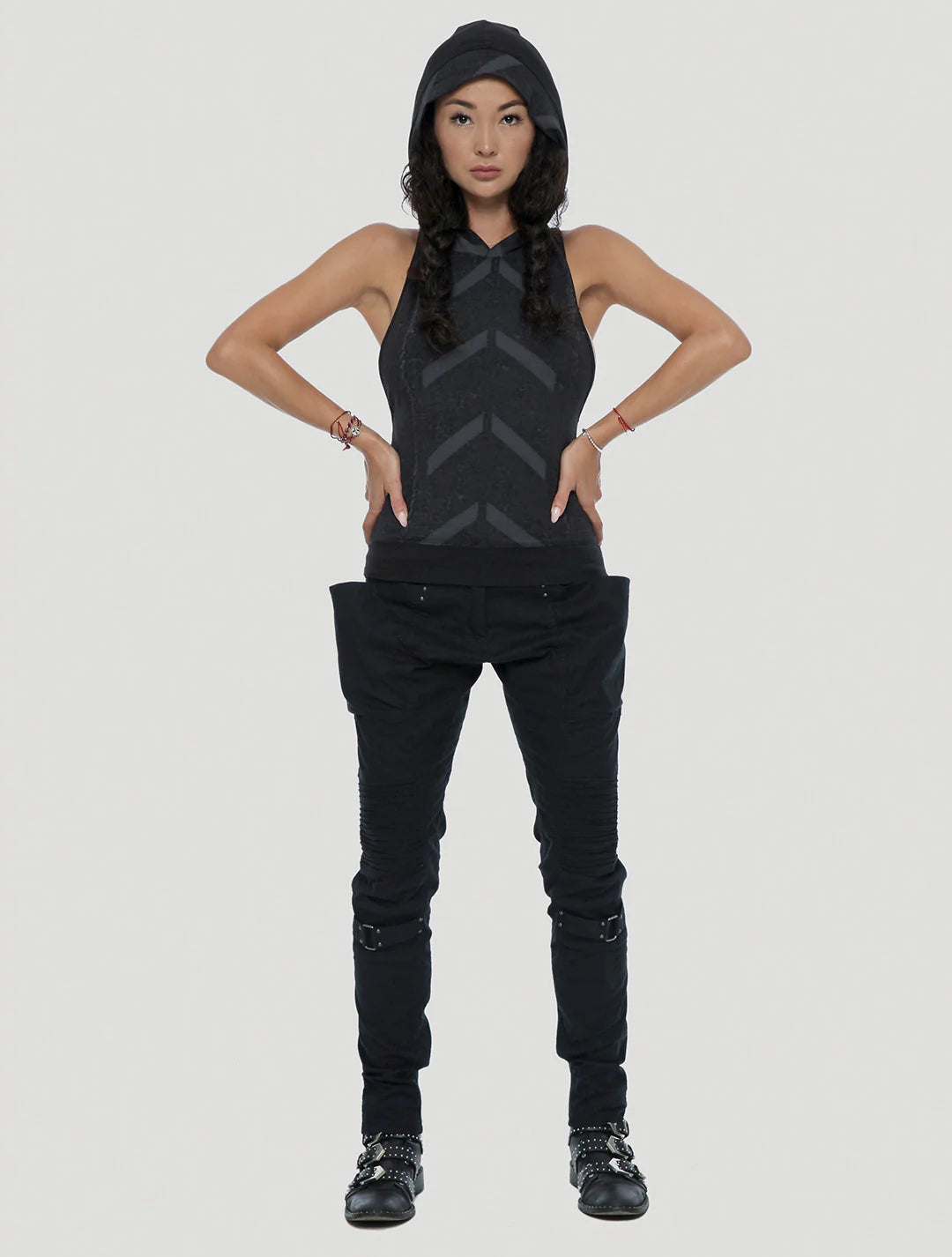 Bogo Hooded Singlet In Black