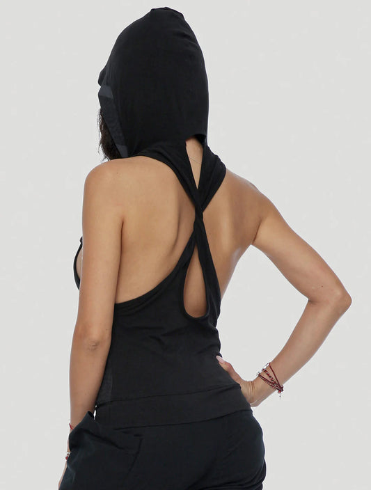 Bogo Hooded Singlet In Black