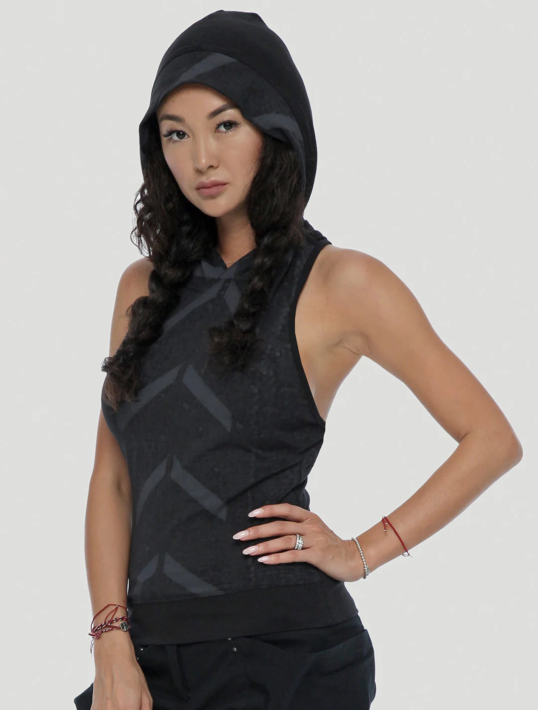 Bogo Hooded Singlet In Black