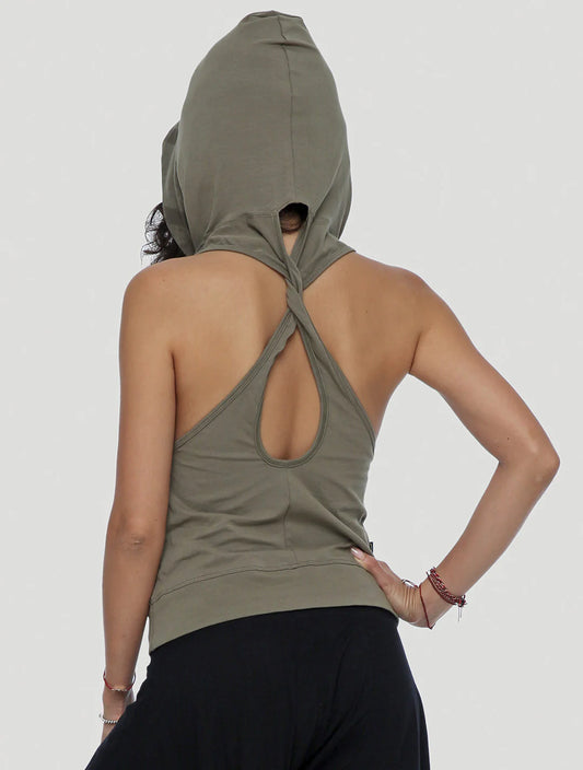 Bogo Hooded Singlet In Cement