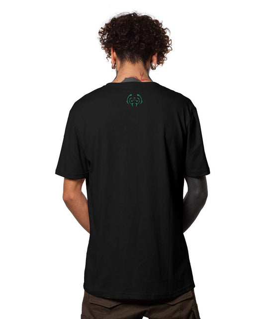 BLOOM EYES Dark Blue T-Shirt In Black