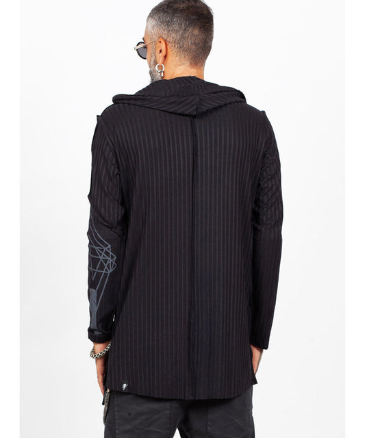 CATALIST UNISEX Long Sleeve Hooded Shirt In Black