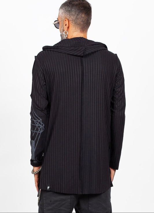 CATALIST UNISEX Hooded Long Shirt In Black