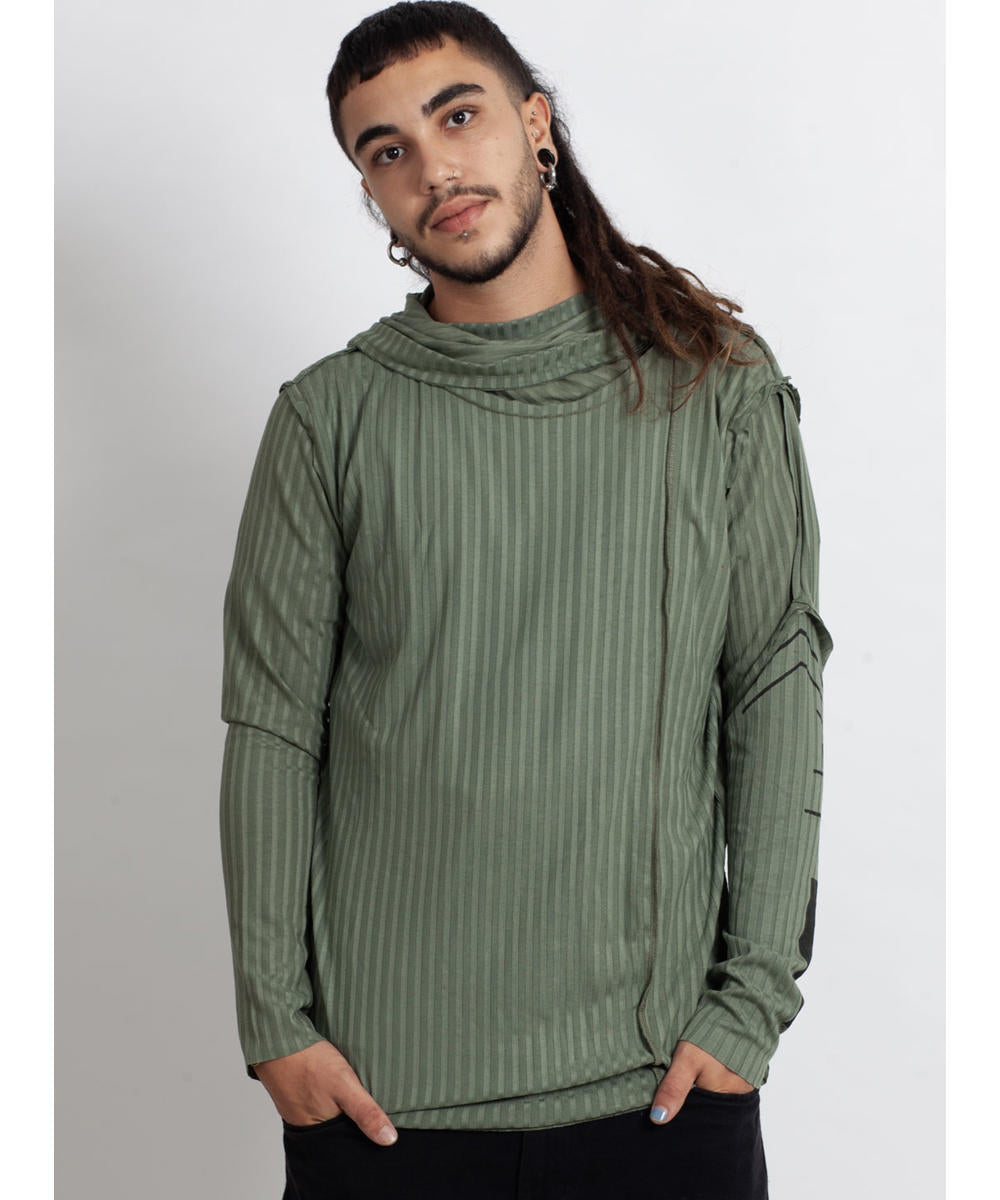 CATALIST UNISEX Long Sleeve Hooded Shirt In Black