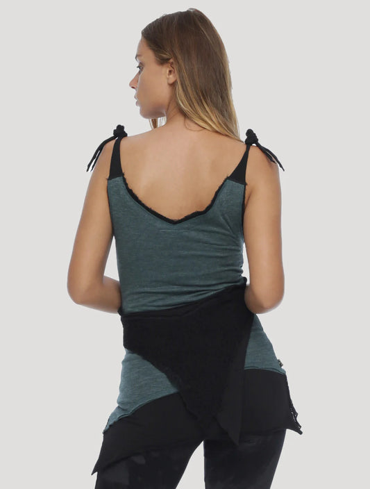 CHICA RMS Adjustable Sleeveless Tunic In Teal