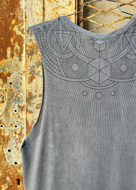 CUBE PIGMENT Tank Top In Blue (7792325034036)