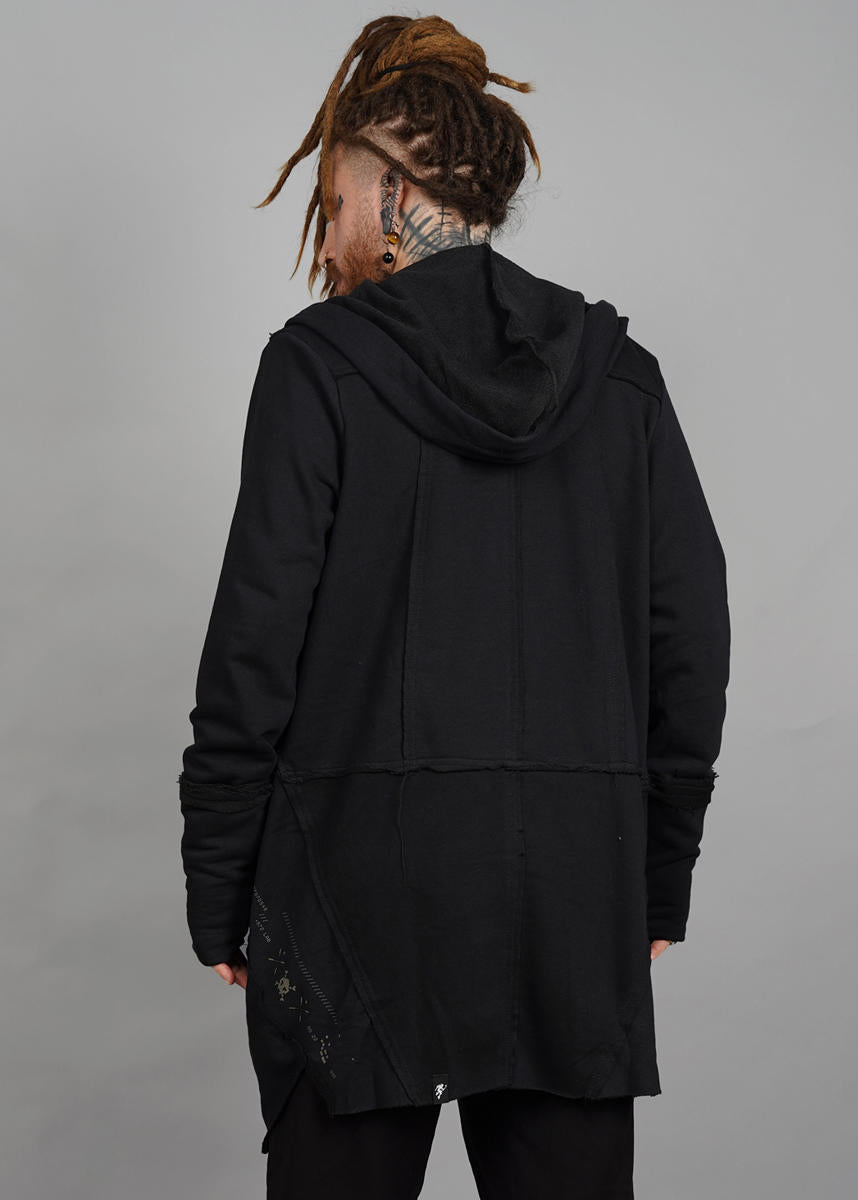 CUTSY WO Hooded Long Jacket In Black