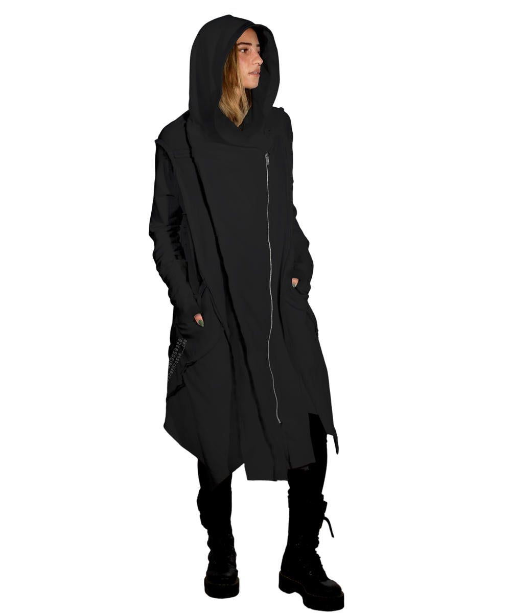 CUTSY UNISEX Hooded Jacket In Black