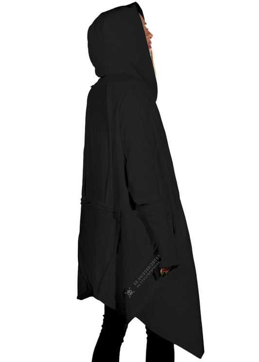 CUTSY WO Hooded Long Jacket In Black