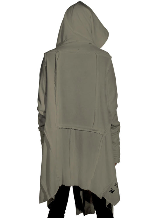 CUTSY WO Hooded Long Jacket In Stone