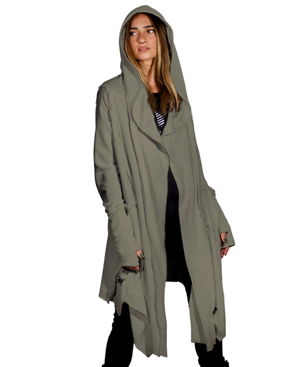 CUTSY UNISEX Hooded Jacket In Stone