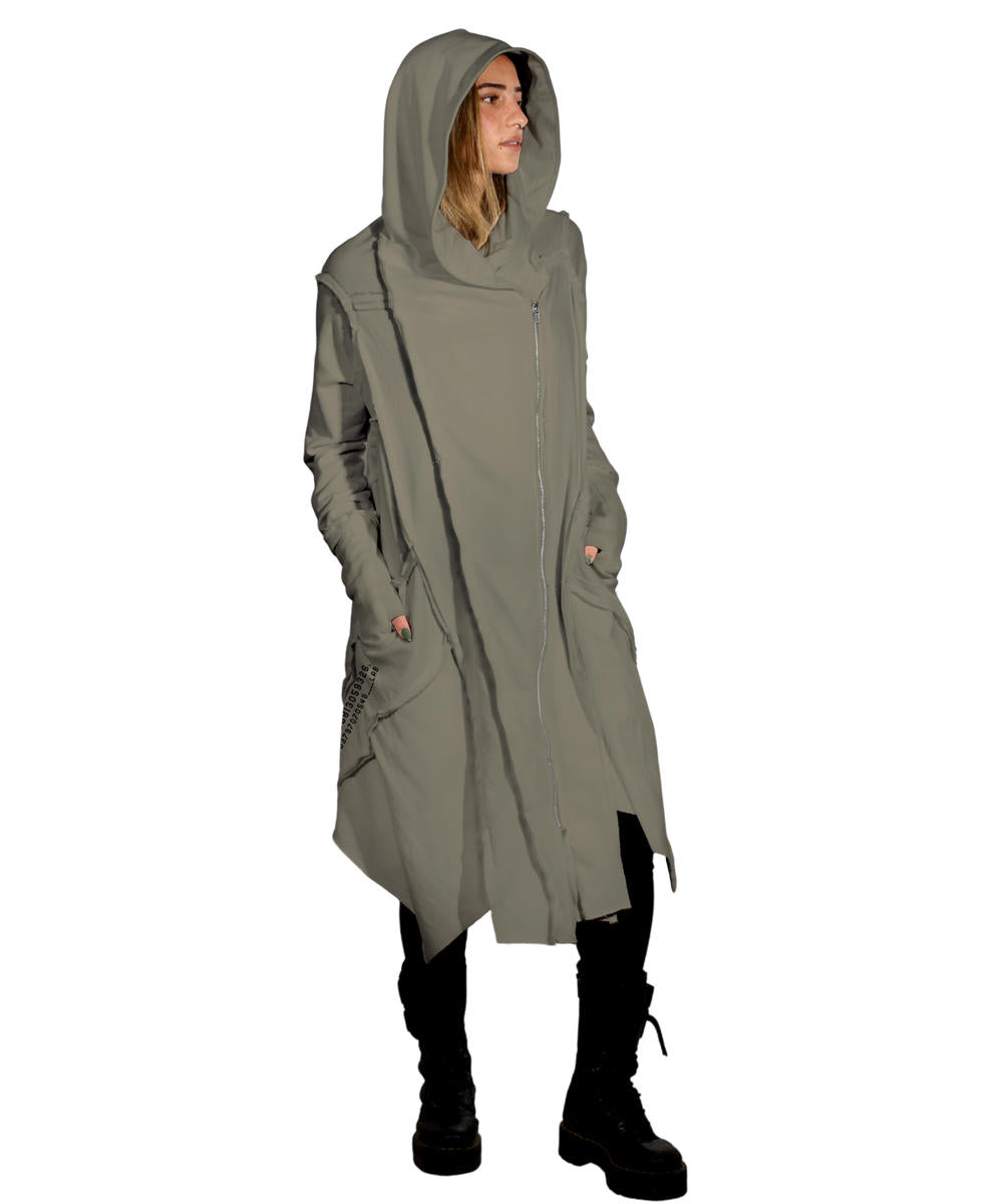CUTSY UNISEX Hooded Jacket In Stone