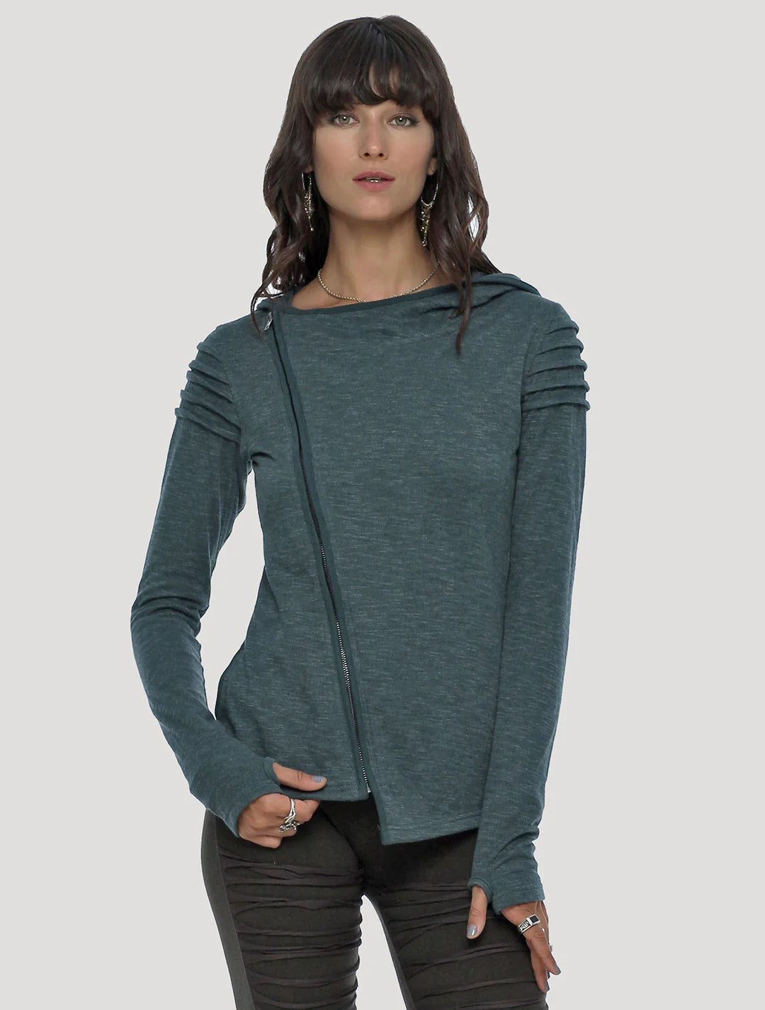 DOGON LIGHT Hood Jumper In Teal