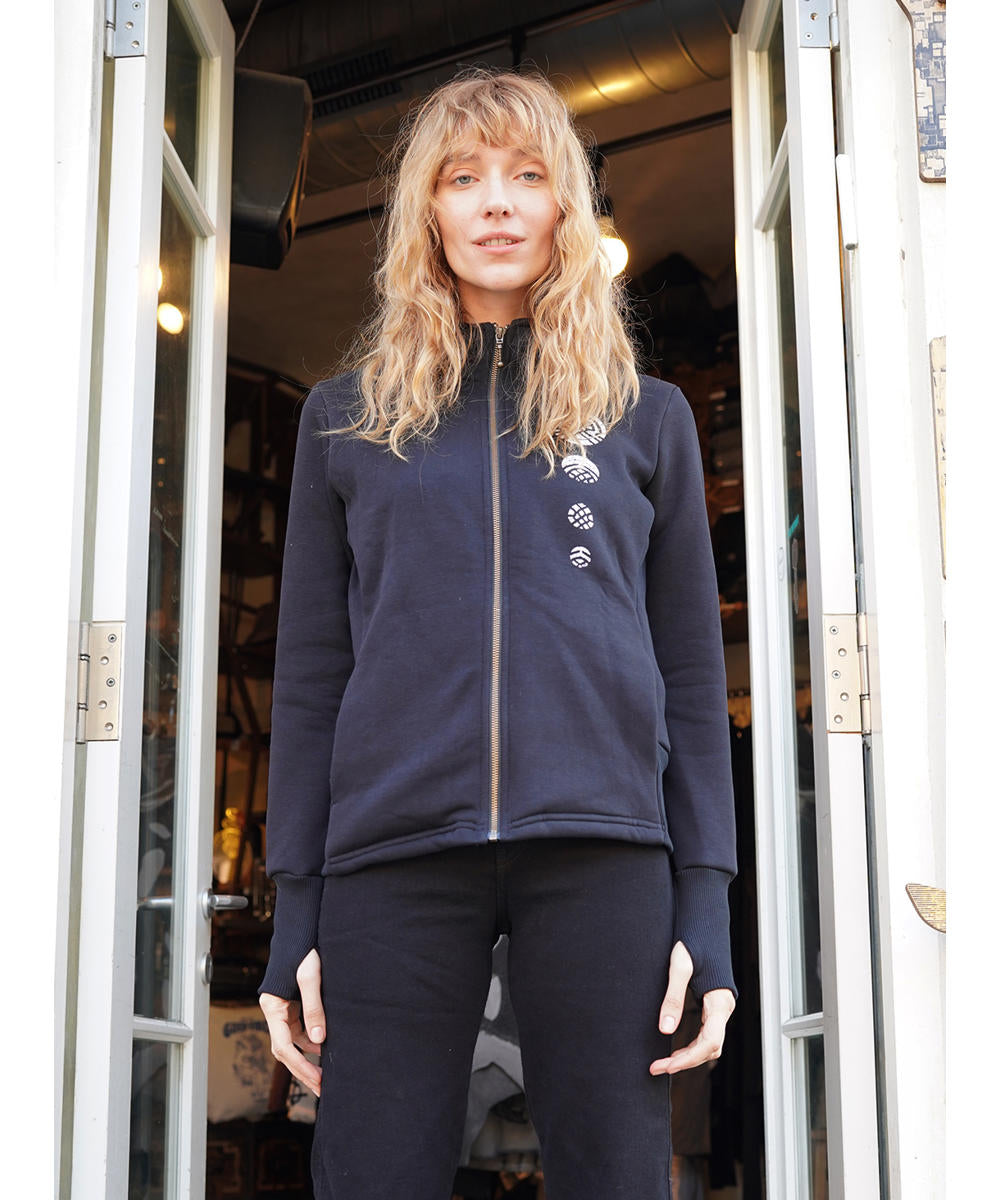 DIGITAL NATURE WOMAN Zip Hood In Black