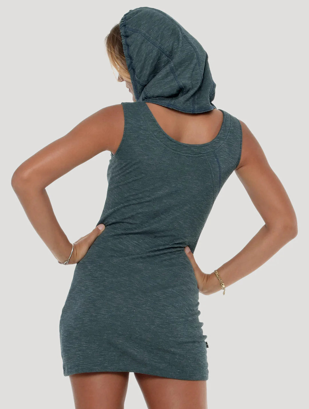 GREGA Sleeveless Mini Dress In Teal