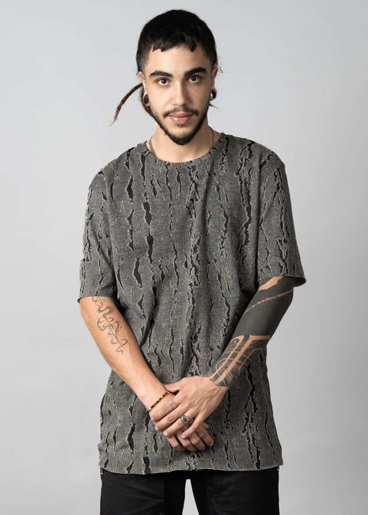 SAKAY BOTANICAL T-Shirt In Grey Shadow