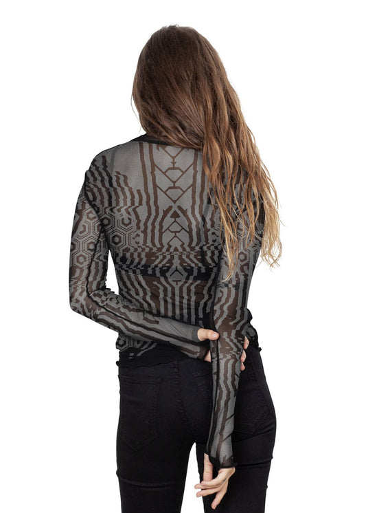 ICHI NET Long Sleeve Top