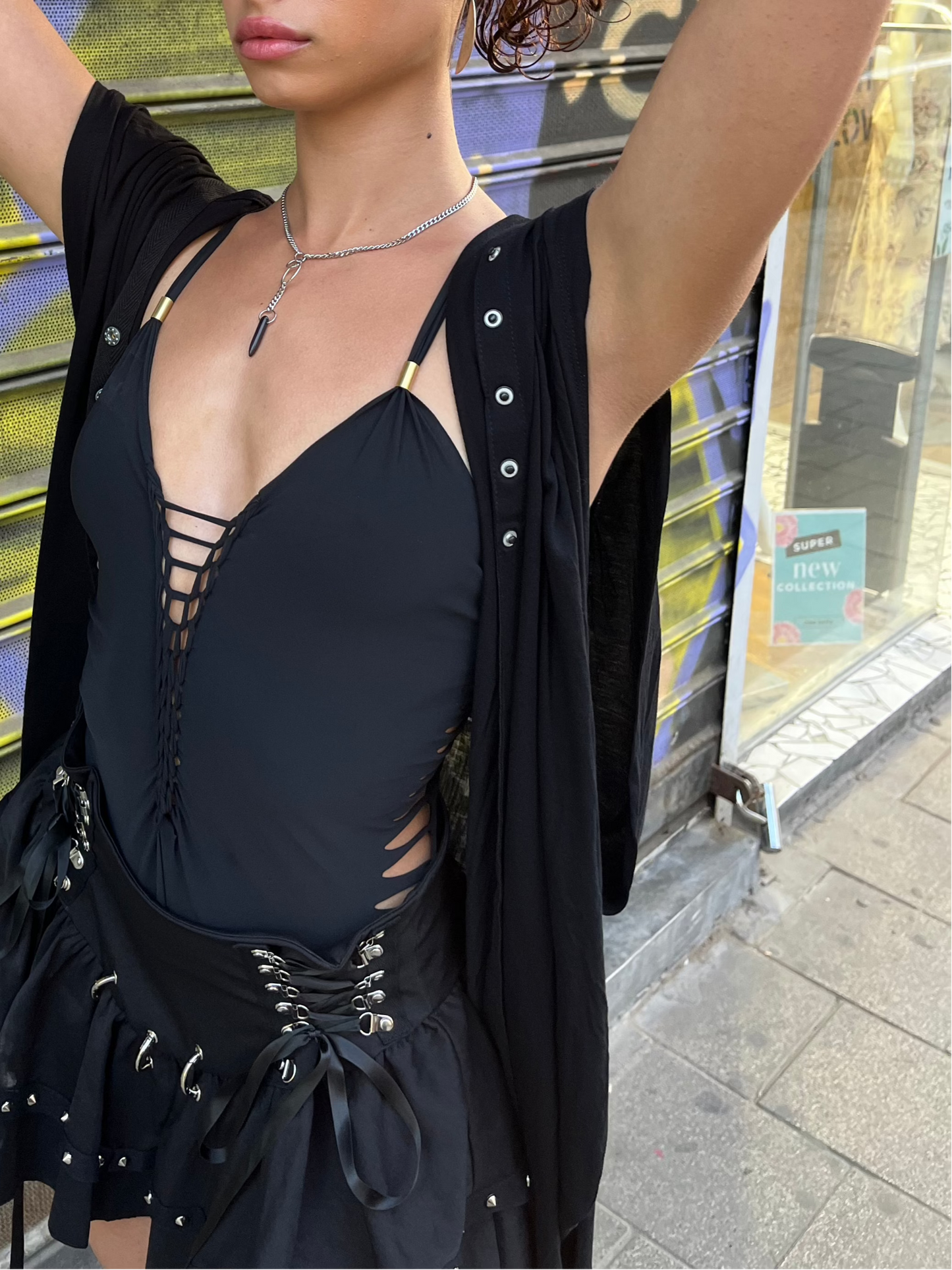 DORIN Black One Piece Swimsuit (Lycra Fabric)
