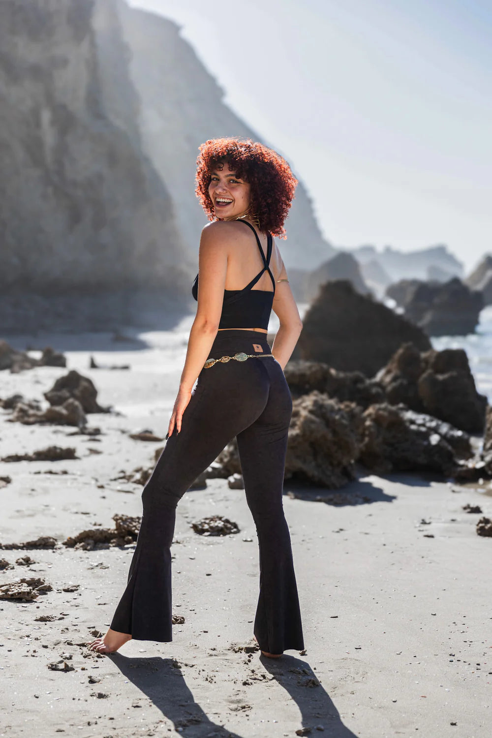 Flare Yoga Pants In Shabby Black