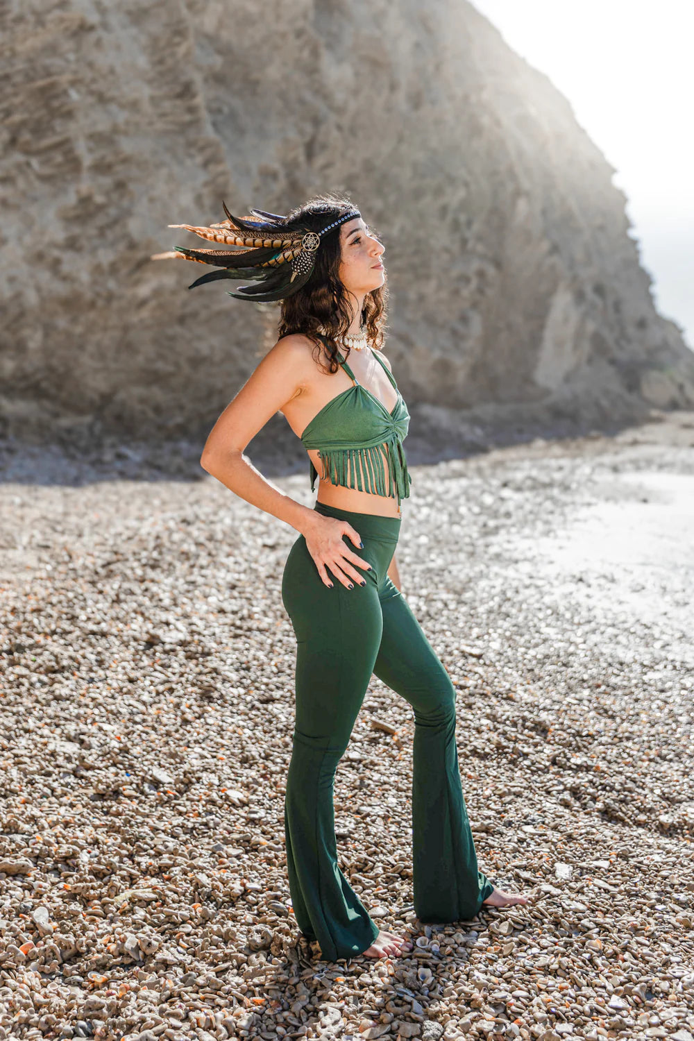 Flare Yoga Pants For in Green