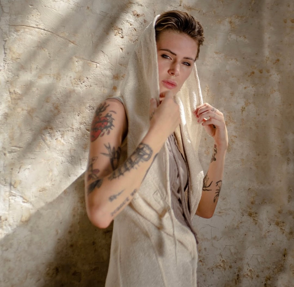 KAMER Sleeveless Mini Dress In Cement