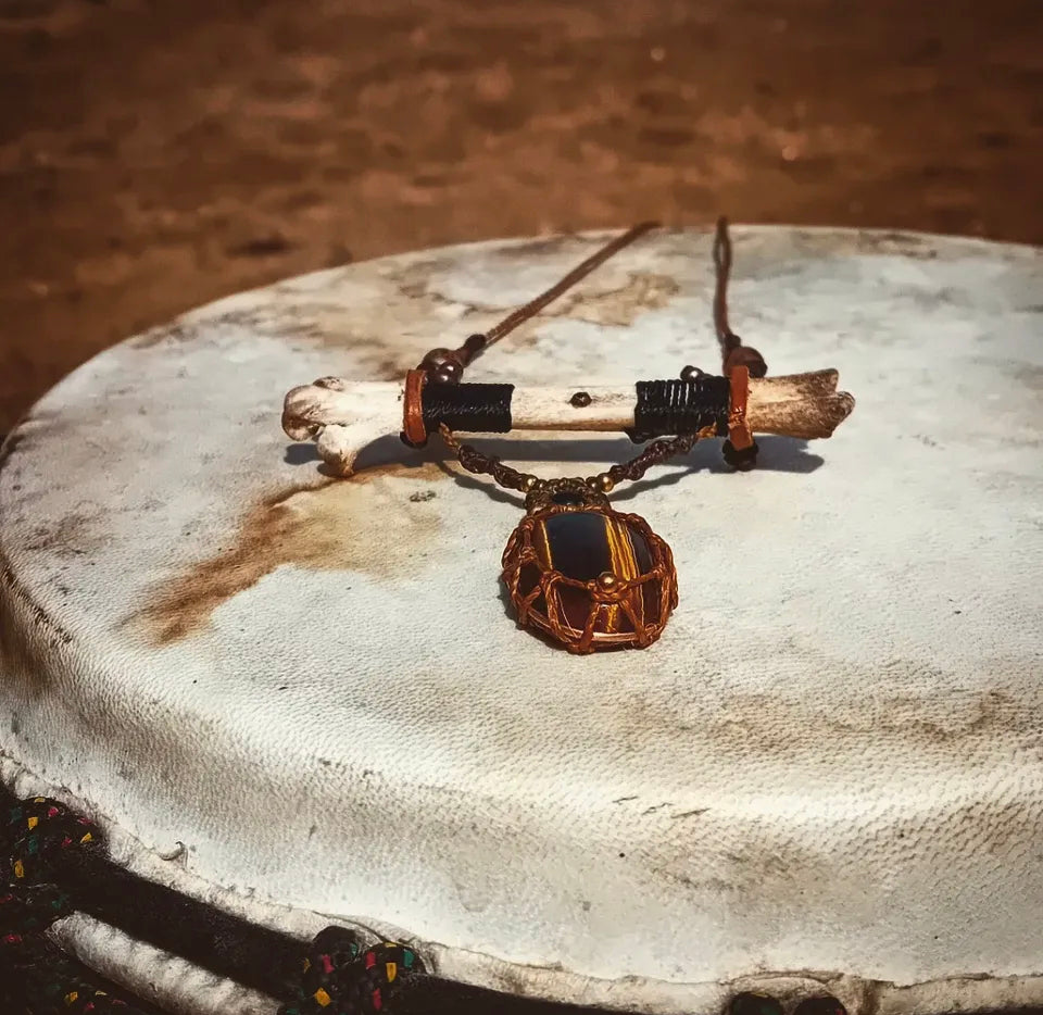 Tiger-Eye Bone Amulet – Tribal Protection Talisman