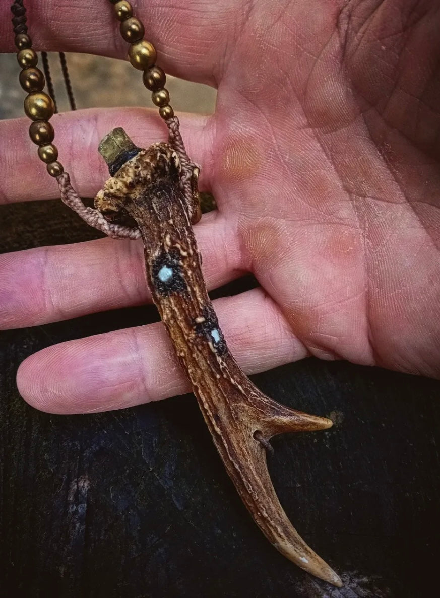 Vintage Deer Antler Amulet – 1968 Alsace Relic