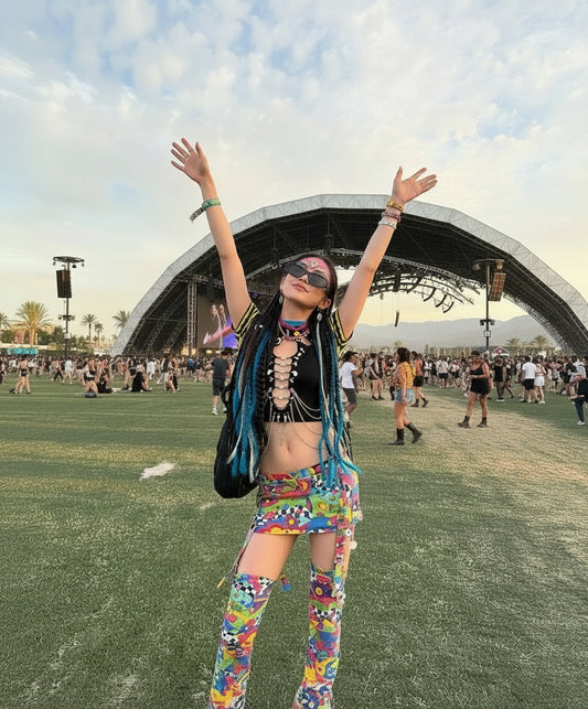 Cotton Trippy Charm Skirt+ Leg Warmers Set