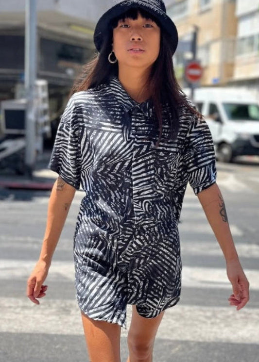TIGA Unisex Short Sleeve Button Shirt