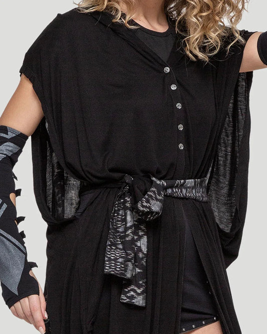 WO IMMA Hooded Kaftan In Black