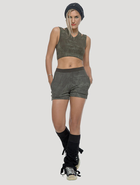 JUNO Mini Shorts In Olive