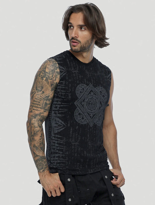 JAYA Sleeveless Tee In Black
