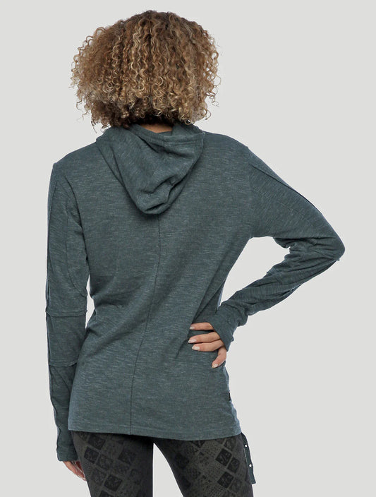 KENNY Hood Sweater In Teal