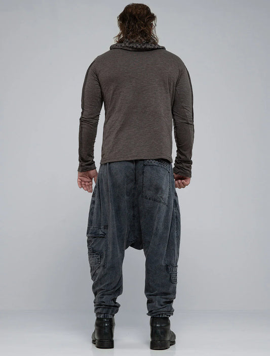 KAFIYA Hooded Sweater In Charocal