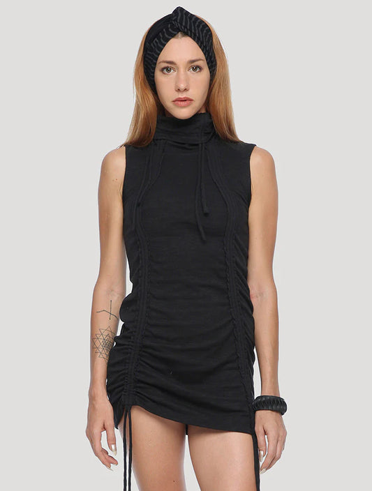KAMER Sleeveless Mini Dress In Black