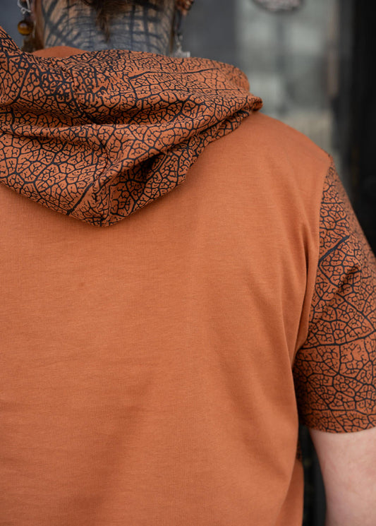 LEAF Hooded T-Shirt In Brick