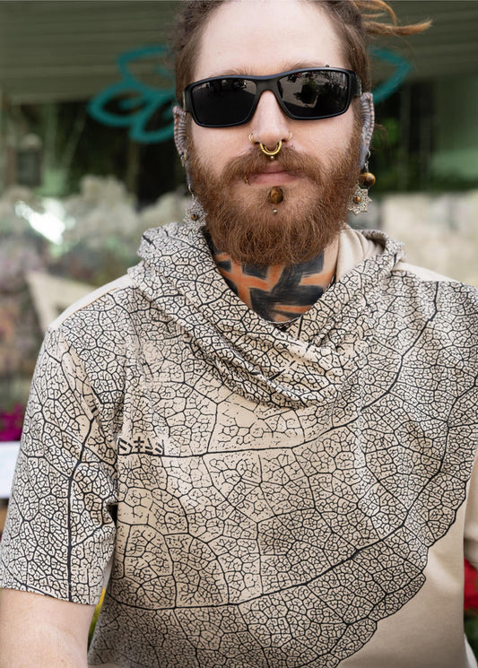 LEAF Hooded T-Shirt In Sand