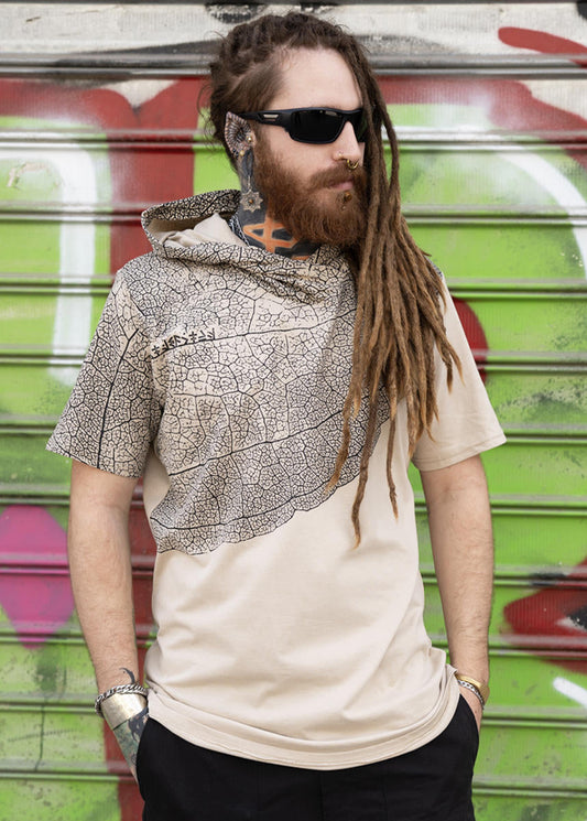 LEAF Hooded T-Shirt In Sand