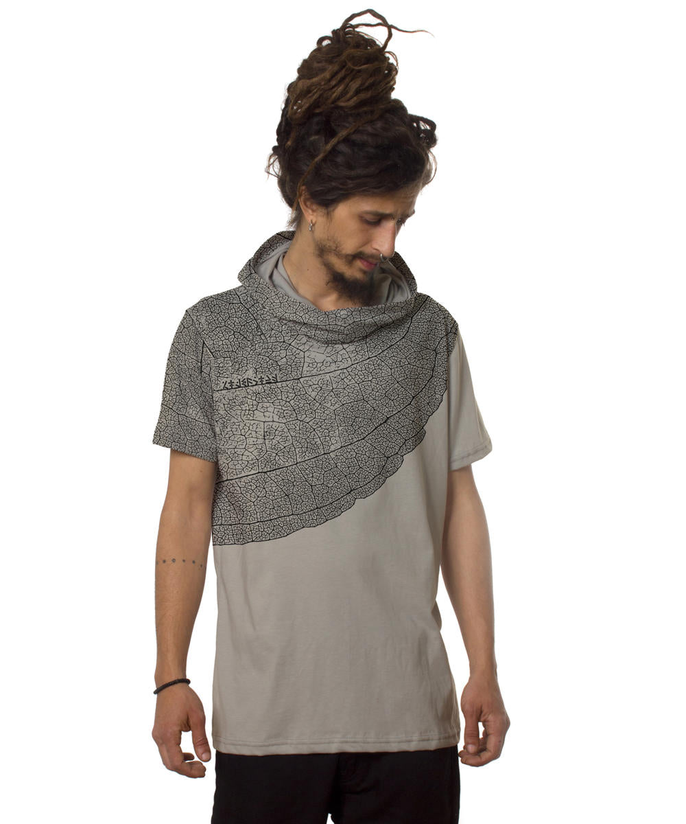 LEAF Hooded T-Shirt In Sand