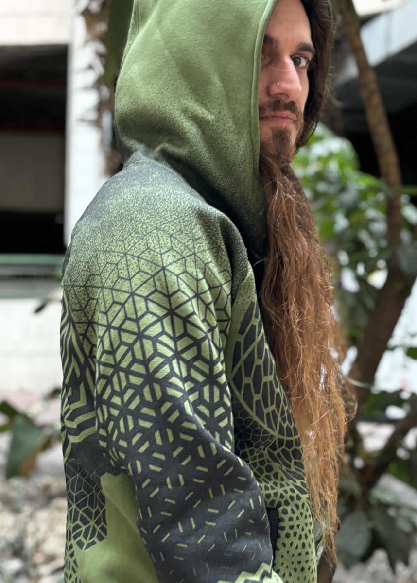 MARK Zipped Hooded Jacket In Light Green