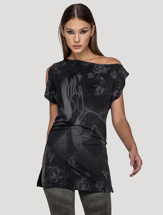 MUDRA Short Sleeves Tunic In Black