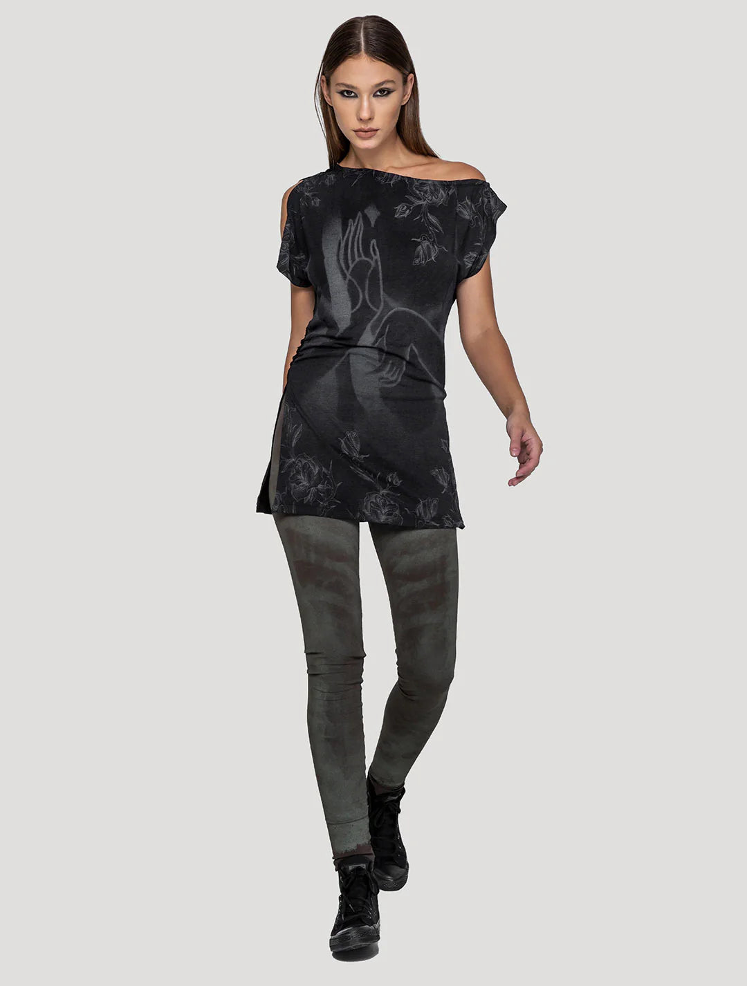 MUDRA Short Sleeves Tunic In Black