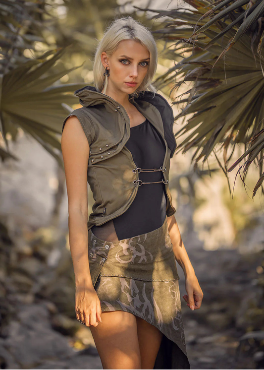 FREAK Wraparound Skirt - Olive Noir