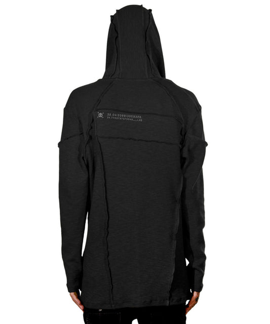 RATTLE Long Sleeve Hooded Shirt In Black