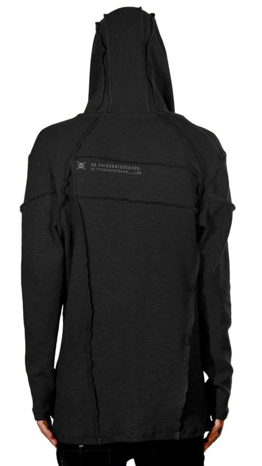 RATTLE Long Sleeve Hooded Shirt In Black