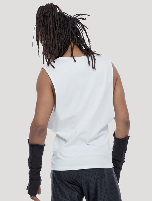 REVOL Sleeveless Tee In Off-White